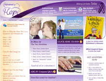 Tablet Screenshot of alzheimershope.com